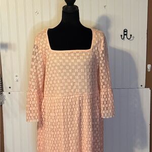 NWT Haptics  Square-Neck Lace Midi Dress Sz Med